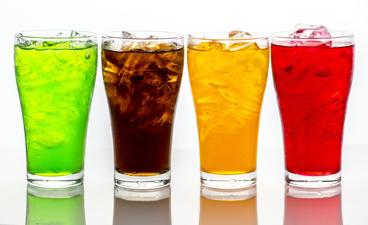 Brightly colored drinks