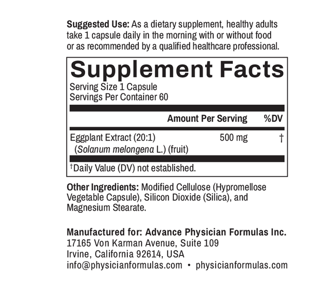 Eggplant Extract, 500 mg, 60 Vegetable Capsules