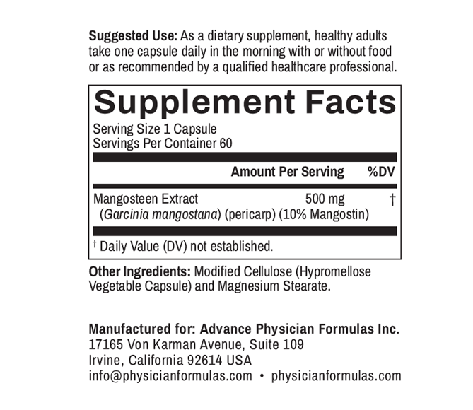 Mangosteen, 500 mg, 60 Vegetable Capsules