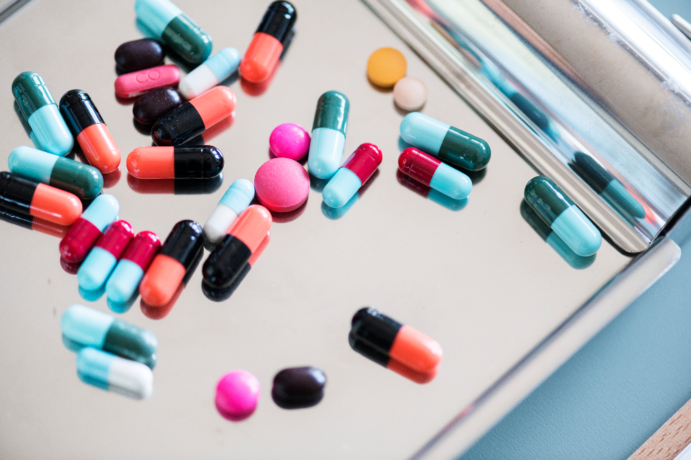 An assortment of pills on a tray
