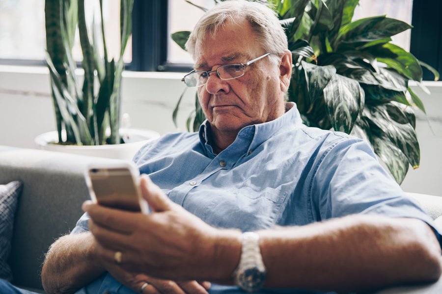 Man looking at mobile phone