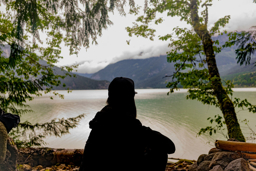 Silhouette Of A Person Looking At The Landscape