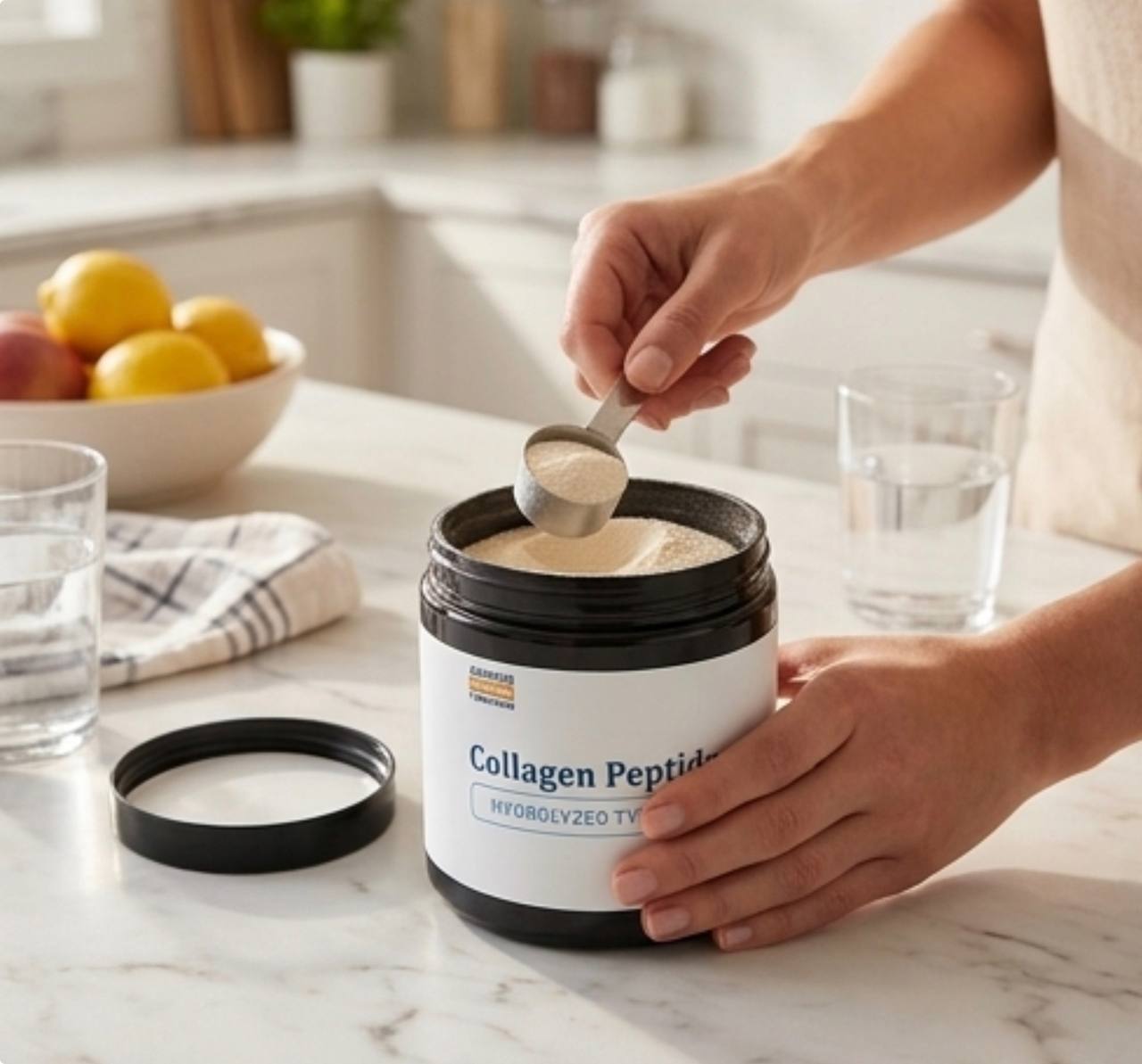 Bovine Collagen Peptides Powder, 6.17 oz (175 g) - Joint, Skin & Hair Support - Advance Physician Formulas