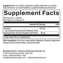 CoQ10 + PQQ, 100 mg Ubiquinol, 30 Vegetable Capsules