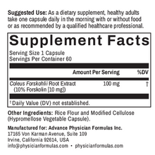 Forskolin (Coleus Forskohlii) Extract, 100 mg, 60 Vegetable Capsules