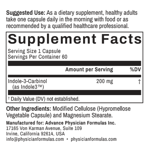 Indole3™ 200 mg, 60 Vegetable Capsules