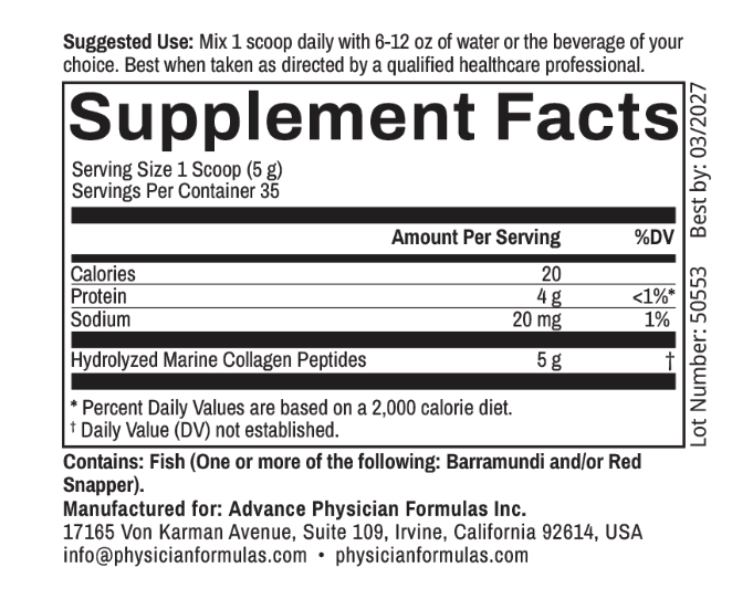 Wild Caught Marine Collagen Peptides, 6.17 oz (175 g)