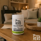 HERD Colostrum & Collagen Powder — Prebiotic + Postbiotic Gut & Skin Support | 35 Servings - Side Panel View - Advance Physician Formulas