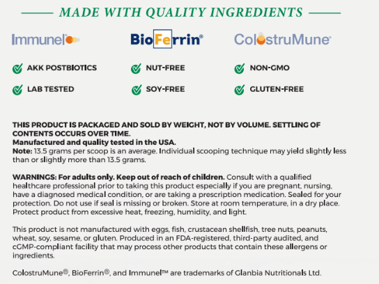 HERD Colostrum & Collagen Powder — Prebiotic + Postbiotic Gut & Skin Support | 35 Servings - Product Label - Advance Physician Formulas