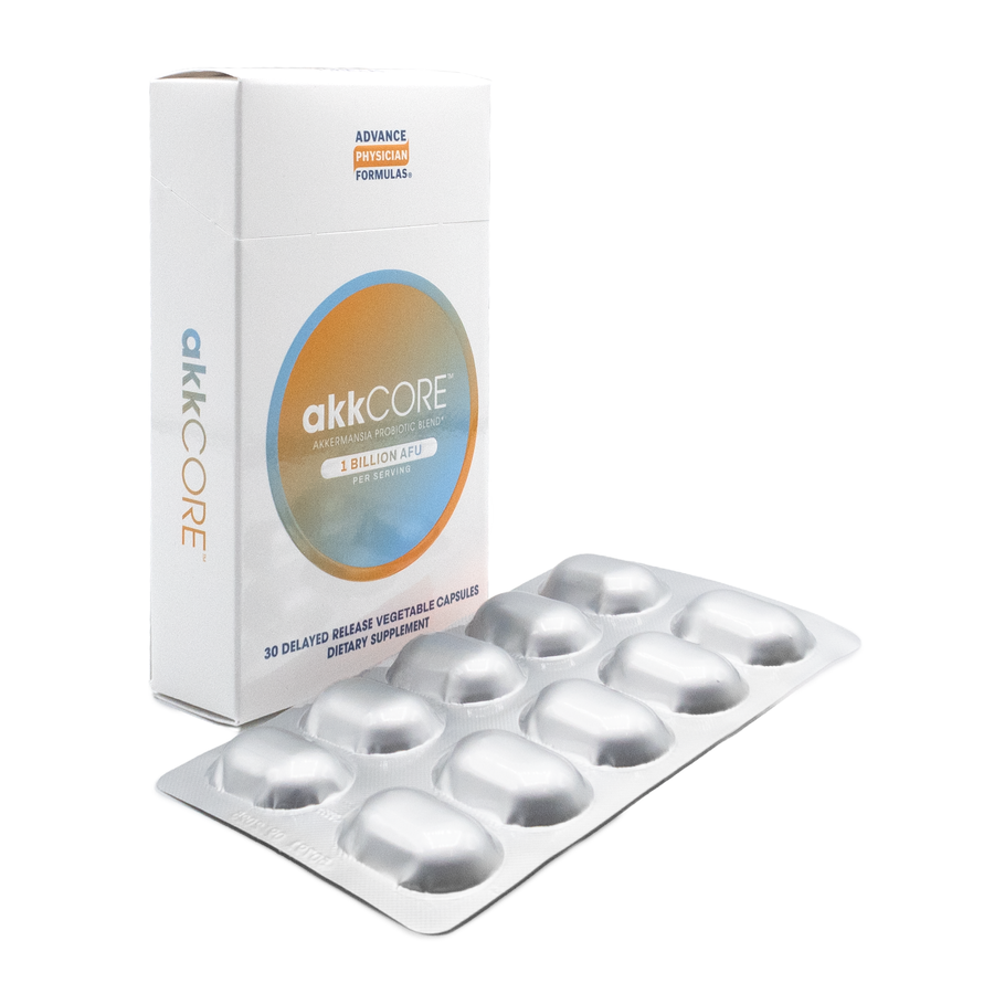 AkkCore supplement packaging with capsules on a white background