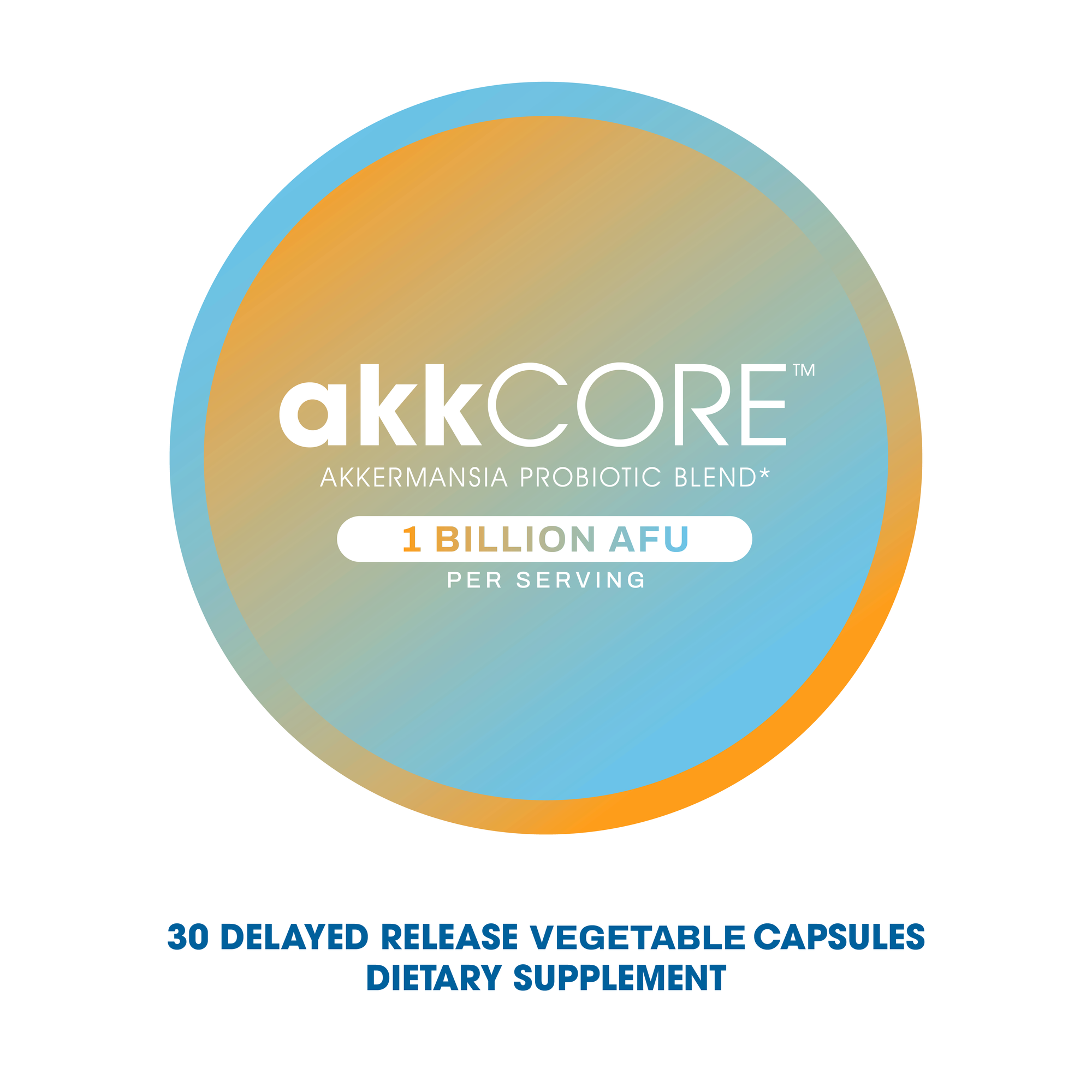 akkCORE AKK Probiotics, 1 Billion AFU/cap, 30 Vegetable Capsules