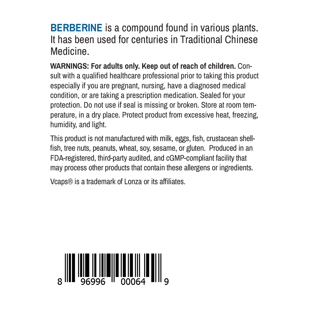 Berberine, 500 mg, 90 Vegetable Capsules